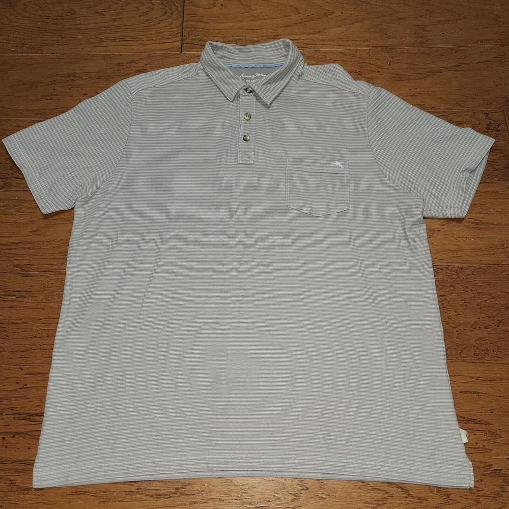 Tommy Bahama Island Zone Polo Shirt Mens XL Short Sleeve Striped